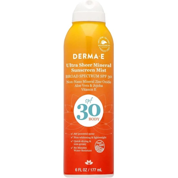 Derma E Ultra Sheer Mineral Sunscreen Mist SPF 30 -