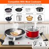 Electric Hot Plate, 2000W Countertop Double Burner with Adjustable Temperature