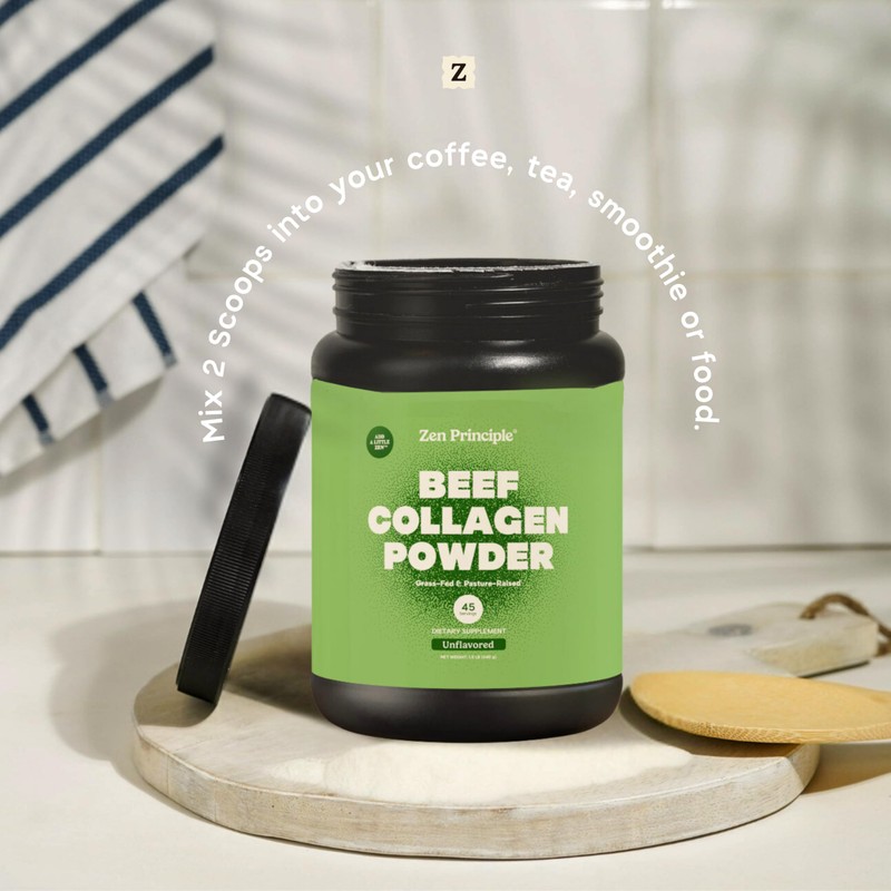 Zen Principle Grass-Fed Agglomerated Hydrolyzed Collagen Peptides 1.5 lb. Anti-Aging