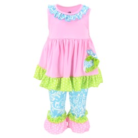 Traje único de Pascua de Damasco para bebé y niña, traje de Pascua para niña pequeña, traje de Pascua para niña pequeña, Azul, 3 Años