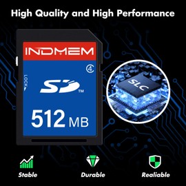 INDMEM SD Card 512MB (3 Pack), Class 4 Flash Memory Cards MLC Stanard Secure Digital Cards