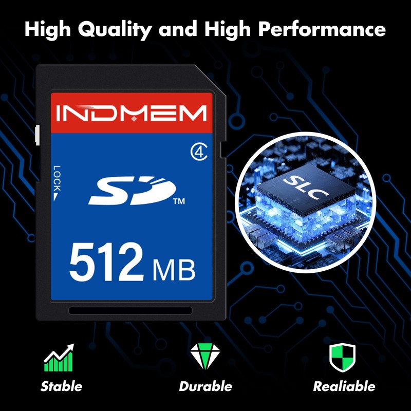 INDMEM SD Card 512MB (3 Pack), Class 4 Flash Memory