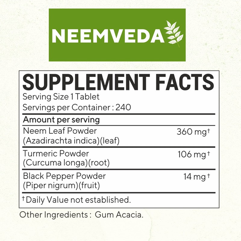 Arumba Ayurveda Arumba Ayurveda Neem Turmeric Balls Tablet with Black