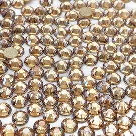 Professional 1440pcs SS12 Gold Champagne Flat Back Rhinestones - Multi-Purpose Glue Fix Diamantes for Wedding Decor, Nail Design, DIY Crafts (2.9-3mm)