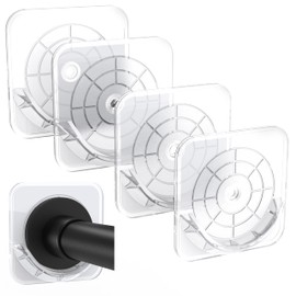 Vidafelic Adhesive Shower Curtain Rod Holders,4Pack Transparent Curtain Rod Mount Holder for Wall,Bathroom Curtain Tension Rod Retainer,Stick On,Waterproof (Rod Not Included)