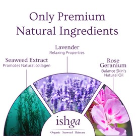 Ishga Seaweed Infused Shampoo & Body Bar | Natural & Organic Skincare | Scottish Seaweed | Lemongrass, Rose Geranium, Lavender, Juniper Berry | SLS-Free Vegan, Cruelty-Free | 0.2lb (95g)