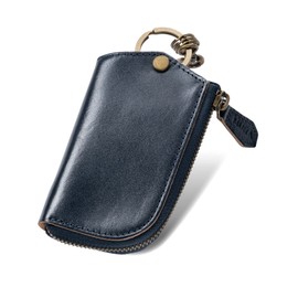 Mura Men's Key Case, Genuine Leather, Italian Leather, Smart Key Case Compatible with Smart Keys, navy, Casual