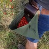 Leather and Canvas Bushcraft Bag Collapsible Waxed Canvas Foraging Pouch