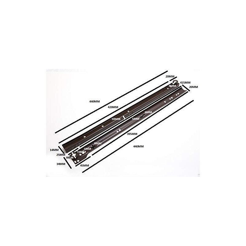 3 Pairs of Cabinet Drawer Runners SELF Closing Bottom FIX