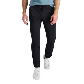 Haggar Men's Sport Travel Performance Straight Fit Flat Front Stretch Casual Pant, Black