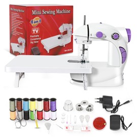 EASYBERG Mini Sewing Machine for Beginners, Dual Speed Easy Automatic Sewing Machine with Expansion Table, Sewing Tool and Needle Shield Suitable for Family and Travel