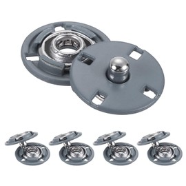 sourcing map 5Pcs Snap Buttons, Metal Invisible Buckle Fasteners Press Studs Buttons for Clothing Leather Sewing (Gray, 15mm)