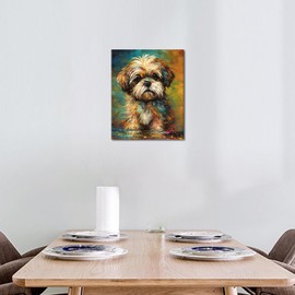 Paint by Numbers Dog Canvas Paint by Number for Adults Shih Tzu Dog Paint by Number Kids Paint by Number Kits on Canvas Paint by Numbers for Beginner Home Decoration 16x20 in