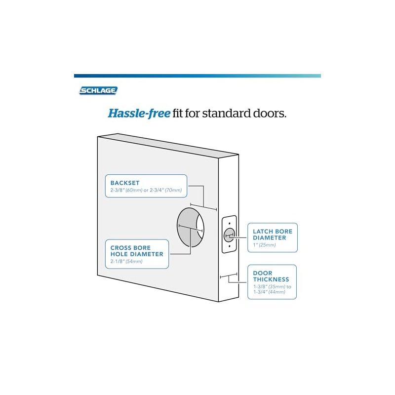 Schlage F10 BWE 622 Bowery Door Knob, Hall & Closet