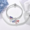 DALARAN American Flag Charms Heart Bead Charms fit for Bracelets