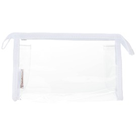 Clairefontaine - Ref 8487C - Fancy Transparent Rectangular Pencil Case With Gusset - 22 x 4 x 14cm, Made From Polypropylene, Metal Zip With Leather Puller -