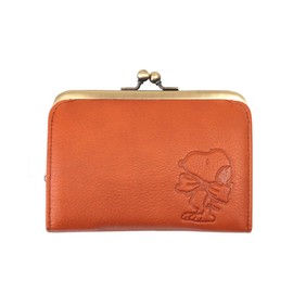 Peanuts 73270 Snoopy Wallet, Women's, Genuine Leather, Garcon, Coin Purse, Bifold Wallet, Snoopy, Camel