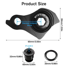 shirylzee Bike Rear Derailleur Hanger, Aluminum Alloy Mountain Road Bicycle Rear Gear Mech Tail Hook Extender Frame, Universal Bicycle Bike Derailleur Hanger Frame Gear Tail Hook for UDH