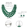Flyonce Multi Layer Strand Necklace Earrings Set, Green Statement Beaded