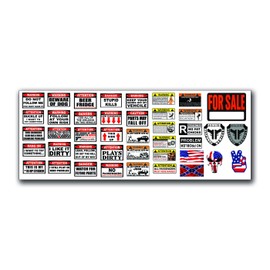 Remote Control RC R/C Car Truck Body Graphics For Sale Warning Decal Stickers 1:10 Scale