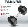 Hex Dumbbells - Heavy Duty PVC Coated Weights, Chrome-Plated Knurled