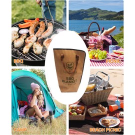 BBQ Blanket for Resting Brisket 21”×16”, Breathable Insulated Meat Wrap for Competition & Camping, Reusable Barbecue Pork Butt Holder, Portable Smoking Accessory, Updated Pro Tyvek Brown