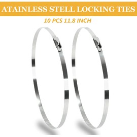 Exhaust Heat Protection Tape, Heat Protection Tape, Exhaust Heat Protection Tape, Basalt Fibre, Motorcycle Heat Protection Tape with 8 Pieces Stainless Steel Cable Ties for Motorcycle, Car (5 cm x 5