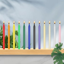 Likejarcand 12 pcs Colored Candle Chime Candle,Spell Candle Unscented Colored Candles Mini Taper,16cm-6.5Inch Tall 0.4 Inch Diameter, Candle Holder Rituals, Prayer, Meditation (12, 16cm)