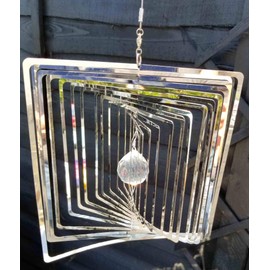 Stainless Steel Wind Spinner - 3D Mobile - Square Spinner