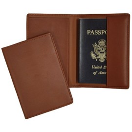 Royce Leather RFID Blocking Passport Travel Document Organizer in Leather, Tan, One Size