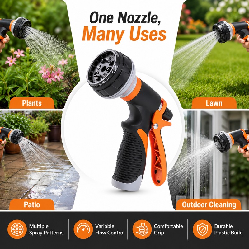 Garden Hose Spray Nozzle for Watering and Car Wash –