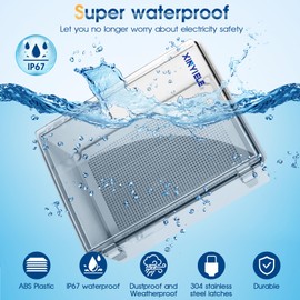 XINYIELE Waterproof Outdoor Project ABS Plastic Junction Box IP67 Weatherproof Dustproof Enclosure with Hinged Cover, Mounting Plate,Wall Brackets for Power Project (Clear.15.7"x11.8"x7.1")