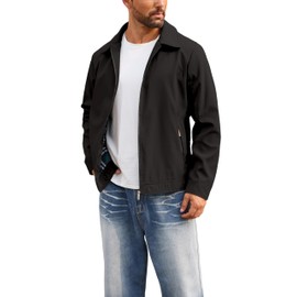 QTE Lightweight Jackets for Men Casual Windbreaker Stylish Light Fall Spring Golf Work Dress Business Coat