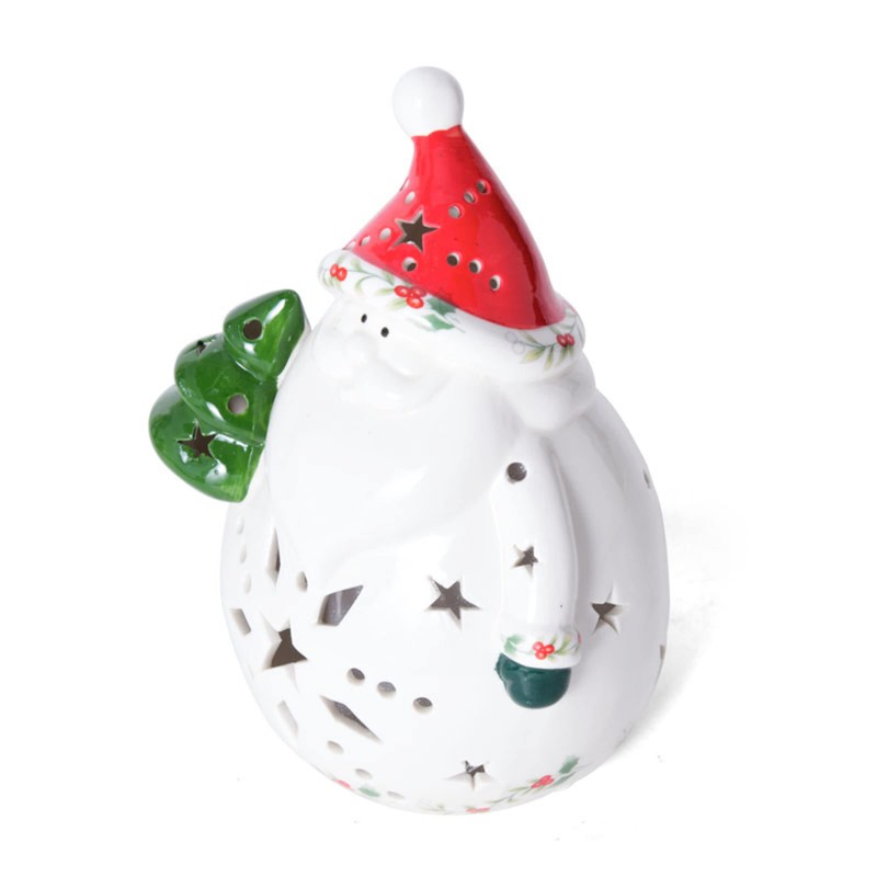 Pfaltzgraff Winterberry Santa Light Decorative Figurine, 7.5 inch