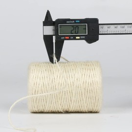 PerkHomy Natural Jute Twine 600 Feet Long Colored Twine Rope for Crafts Gift Wrapping Packing Gardening and Wedding Decor (Beige)