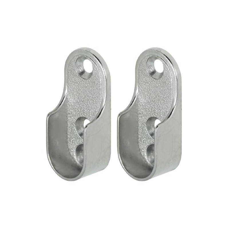 Oval Wardrobe Rail END Supports Rail Brackets 3 Hole 15mm