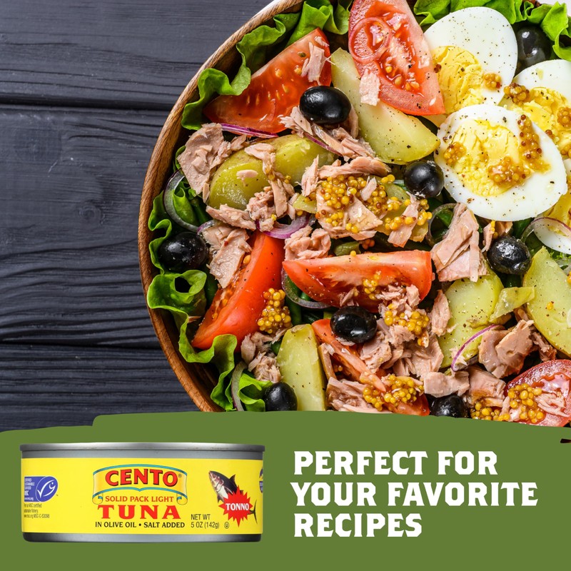 Cento Solid Pack Light Tuna in Olive Oil, 5 Oz