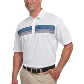 Pebble Beach Mens Short Sleeve Performance Polo (White, XX-Large)