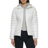 GUESS Women's Lightweight Puffer Jacket, Quilted White, Large