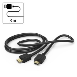 Hama HDMI Cable 3 Metre Ultra High Speed (Monitor Cable 4K / 8K, 48 Gbit/s, UHD Screen Cable with eARC, Ethernet, HDR, Kink Protection, 120 Hz/60 Hz) 3 m