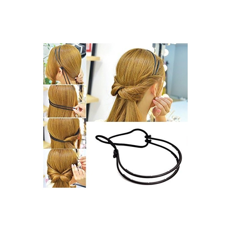 2PCS Hair Hoop Band Headband With Double Elastic Hair Hoop