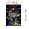 Christmas Garden Flag Lighted Xmas French Bulldog Flags for Outside