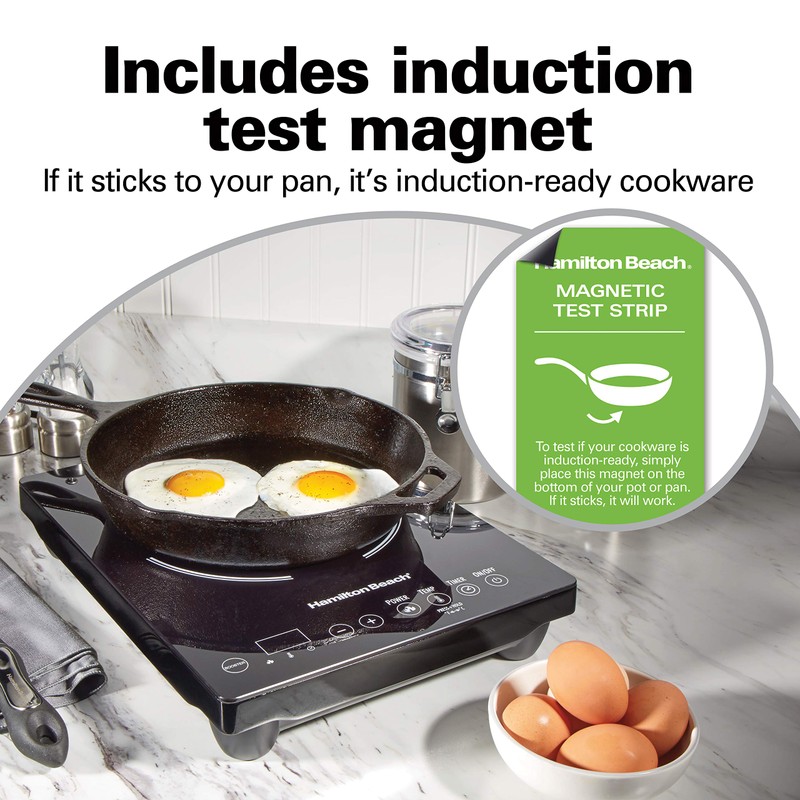 Hamilton Beach Portable Single Induction Cooktop Countertop Burner Hot Plate