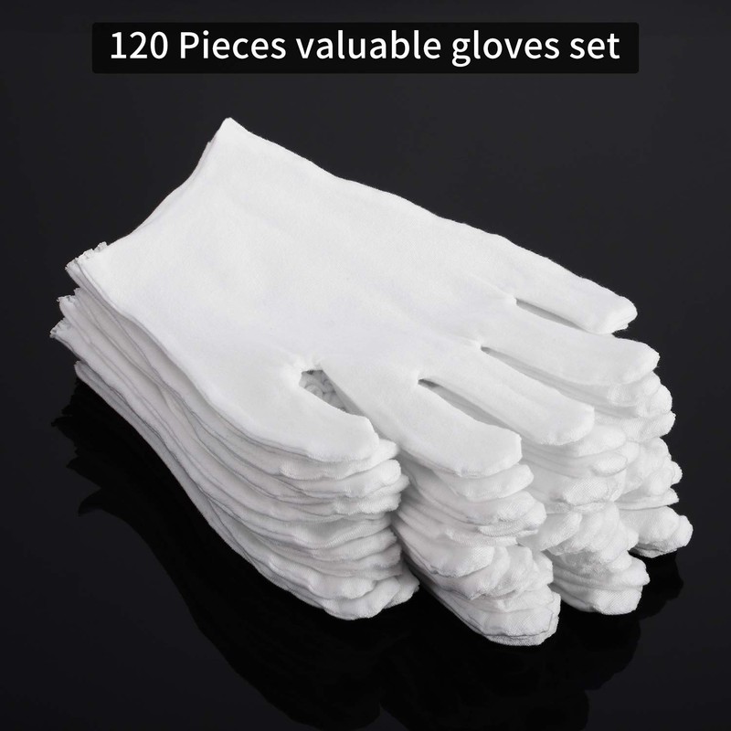 SATINIOR 120 Pieces Cotton Gloves Large Size for Men Women