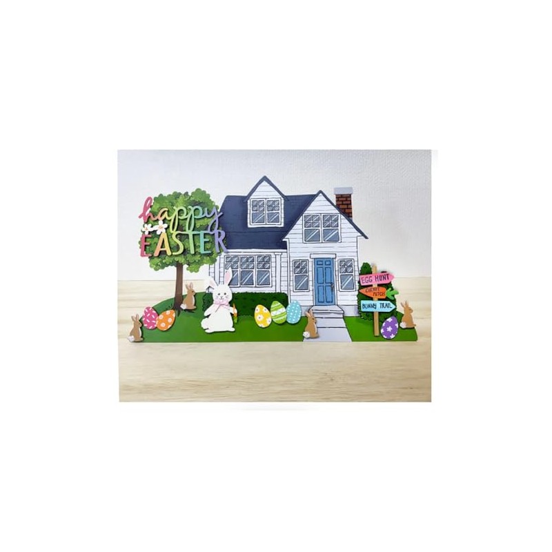 Roeda Brighten Your Life 14787w White Easter Bunny with Plaid