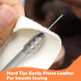 DIY Sewing Accessories Set, Bradawl Tool and Awl Tool Sewing for Leather, Canvas, Fabric, Paper Crafts, Leather Stitching Awl with Needles for Hand Repair and Crafting