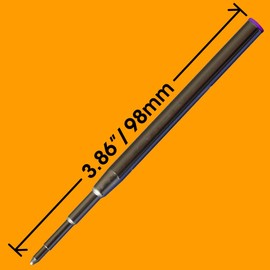 Jaymo Replacement for Montblanc 116218 - Measures 3.875 in / 98 mm Long - Ballpoint Pen Refill - 2 Purple
