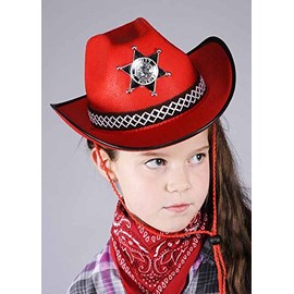Childrens Western Sheriff Red Cowboy Hat