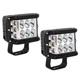 SKYWORLD LED Headlight 12 V, 60 W Strobe Double Colour LED Work Light Pack of 2 Waterproof IP67 Spot Spotlight Offroad Lighting for 4x4 Off-Road Car Tractor SUV Vehicles