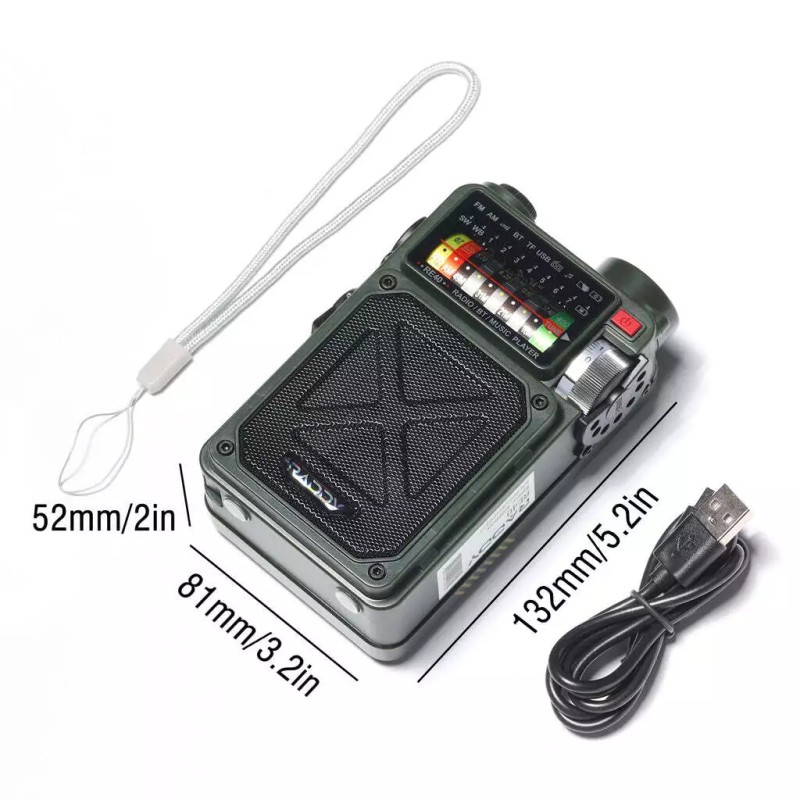 Raddy RE40 Shortwave Radio | FM/AM/SW/WB | 4000mAh | Bluetooth